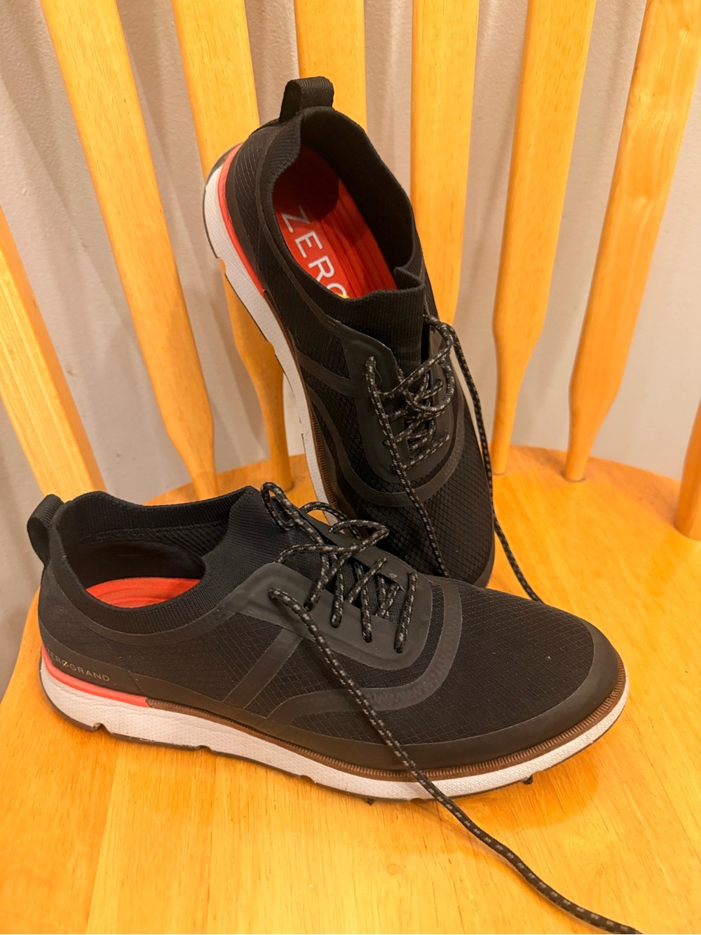 Cole Haan Women's Black Athletic Sneakers with Red Insole